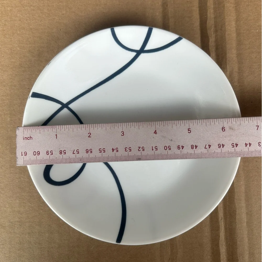 Corelle by Corning Lia ‘blue swirl’ set of 4 dishes salad dessert plates 6.75”